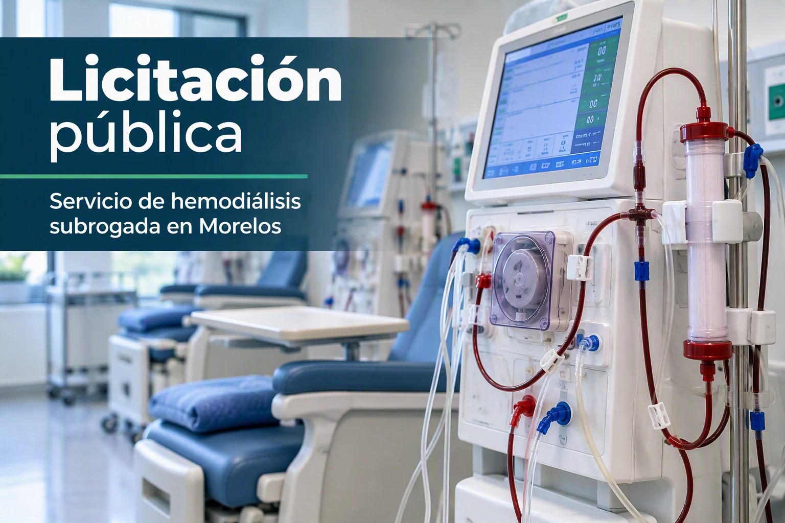 Hemodiálisis subrogada en Morelos durante licitación pública del IMSS con equipos médicos especializados para tratamiento renal extracorpóreo en unidades clínicas del estado.