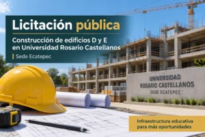 Construcción de edificios D y E en la Universidad Rosario Castellanos sede Ecatepec.