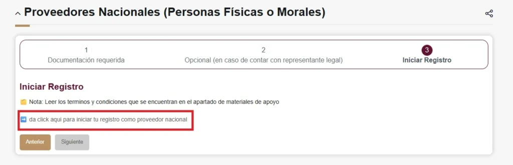 Paso 1. Ingresar al portal de registro